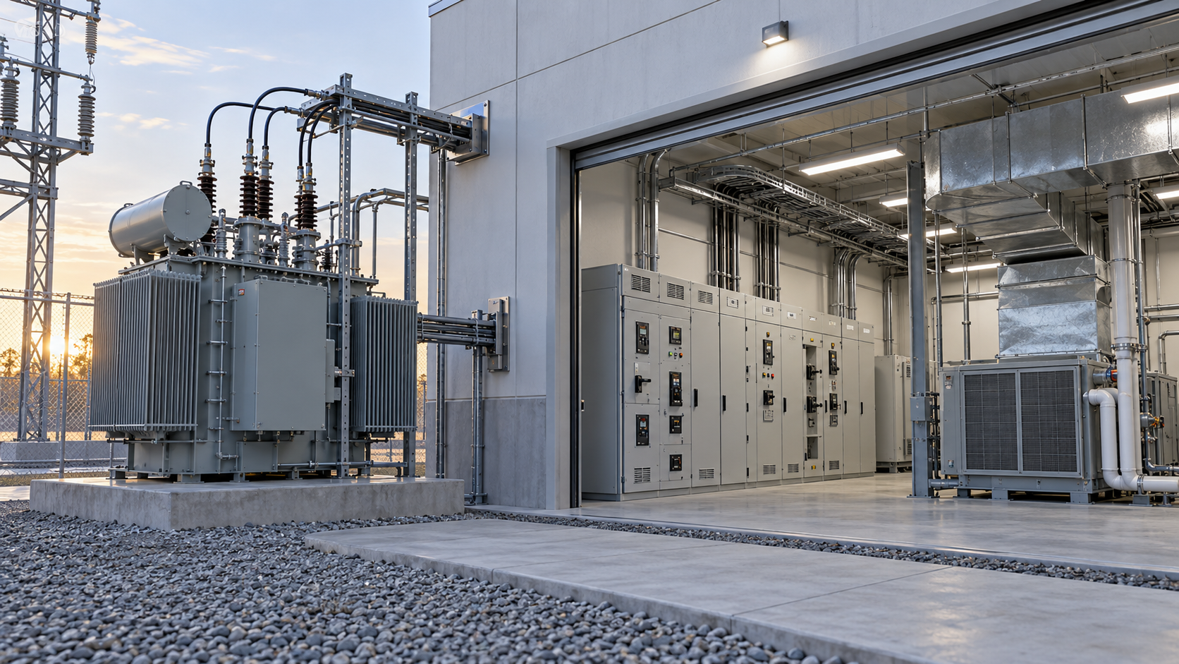Station Service Transformer for Substation Auxiliary Loads Station service transformer supplying switchgear HVAC lighting and control loads in a high-voltage substation