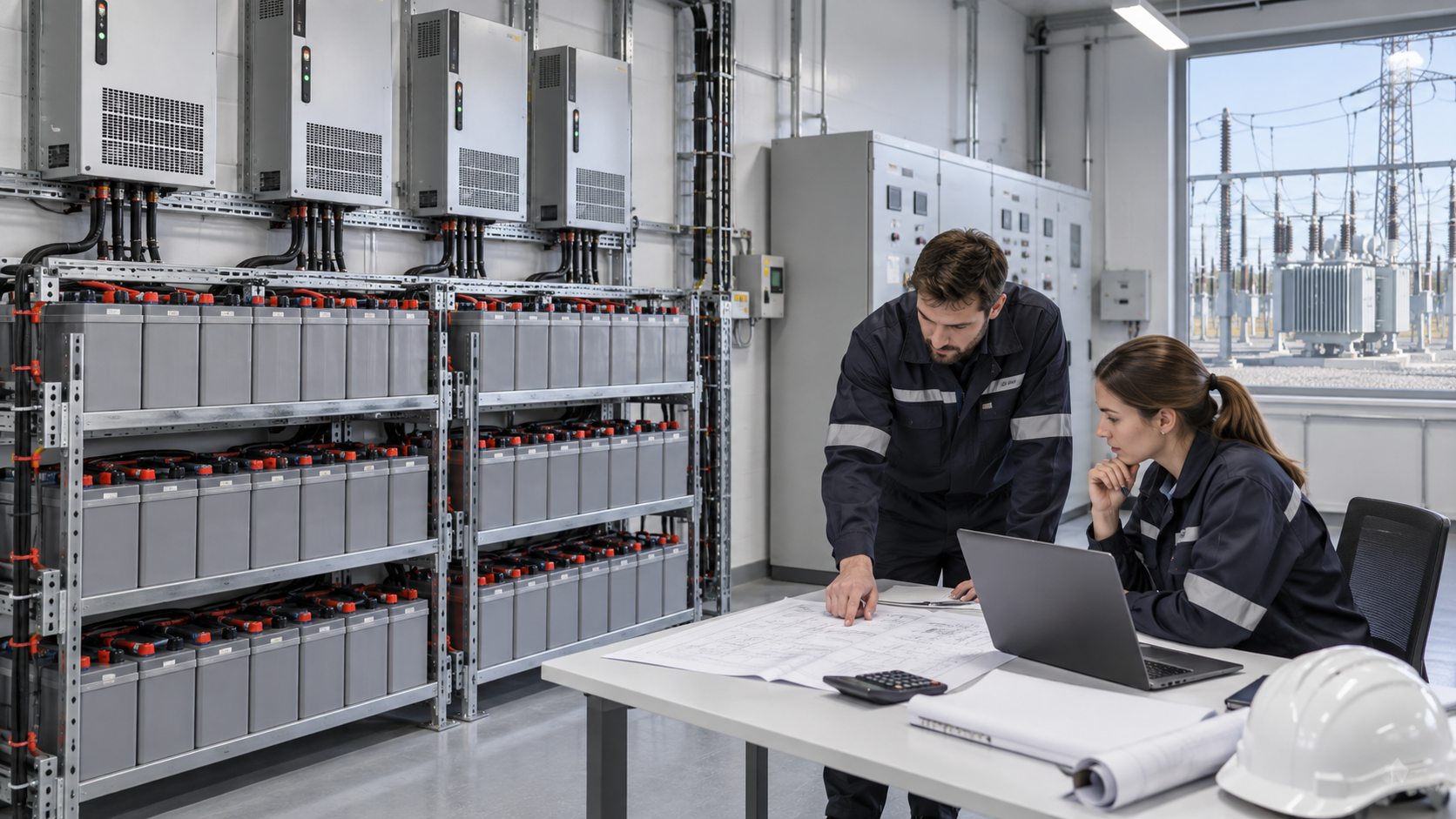 Substation DC Battery and Charger System Substation battery banks and redundant chargers supplying DC protection and control circuits