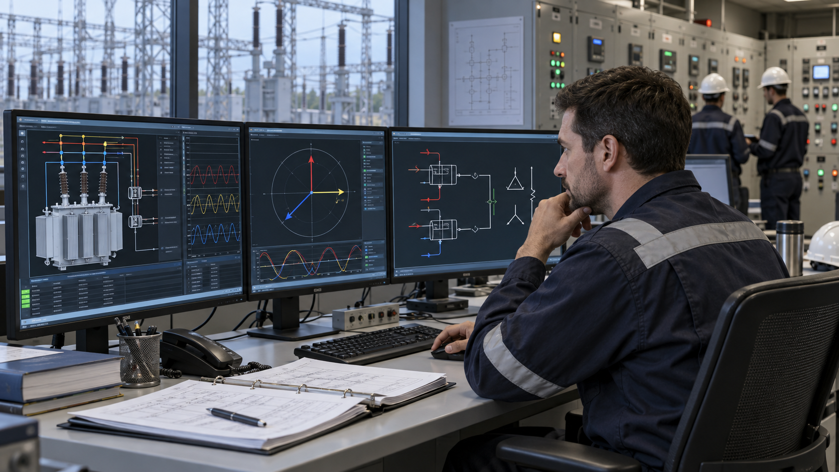 Vector Group Protection Coordination Protection engineer checking transformer differential relay vector compensation and CT polarity